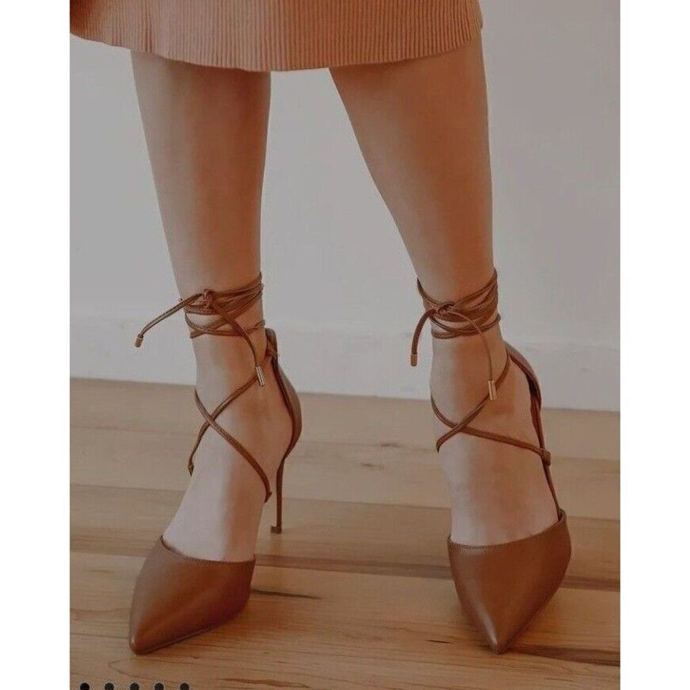 Lulu's Heels Size 8 Brown Marie Chestnut‎ Faux Vegan Leather Lace Up High Shoes